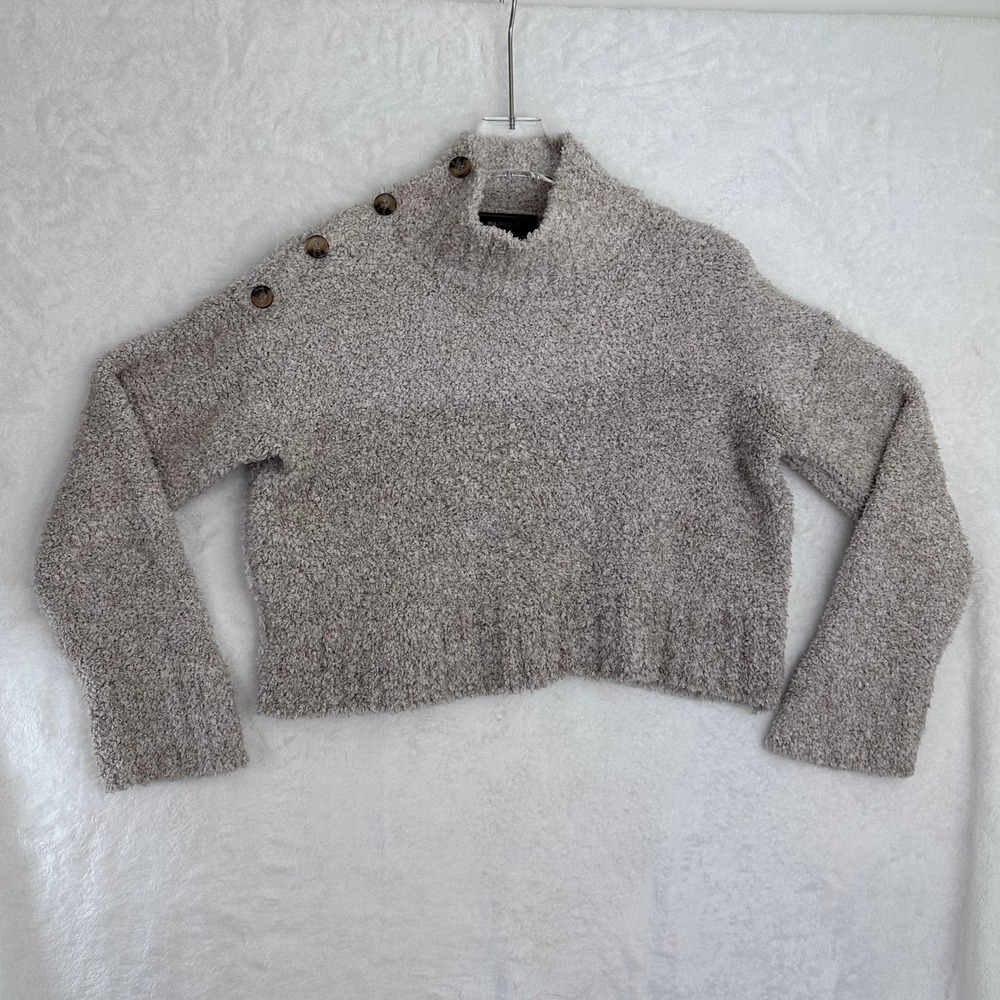 MS MAGGIE Cozy Knit Mock Neck Cropped‎ Sweater Juniors XL Pullover Fuzzy Soft